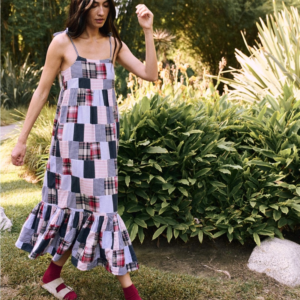 NWT THE GREAT. - The Dainty Dress in Mixed Patchwork